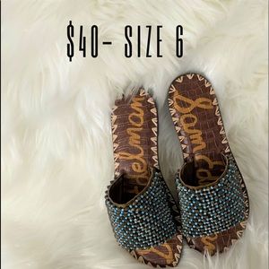 Pretty brown and blue sandals